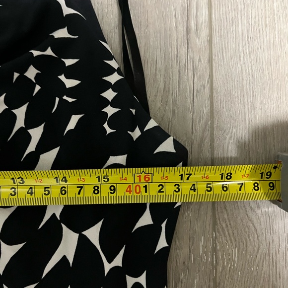 KENNETH Cole Size Large Sleeveless Dress Black White Geometric Design Long Dress - Picture 3 of 6